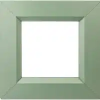 Chartwell Green with a woodgrain finish. Features white gloss on the interior frames.