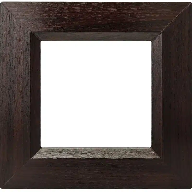 A realistic Rosewood effect. Available with either a wood colour or white gloss on the interior frames.