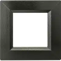 Black with a woodgrain finish. Features white gloss on the interior frames.