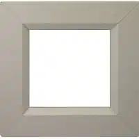 Cream with a woodgrain finish. Features white gloss on the interior frames.