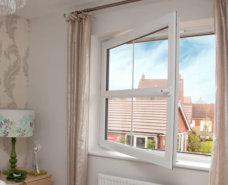 Modern white tilt and turn window installed in a Chesterfield home.
