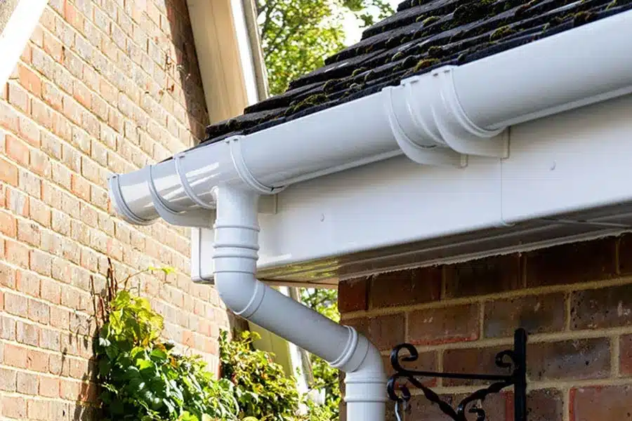 white guttering replacement in dronfield